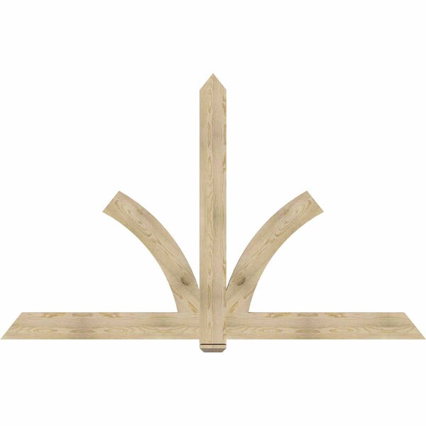 Ekena Millwork Redmond Rough Sawn Timber Gable Bracket, Douglas Fir, 96"W x 60"H x 2"D x 6"F, 15/12 Pitch GBW096X60X0206RED00RDF - main